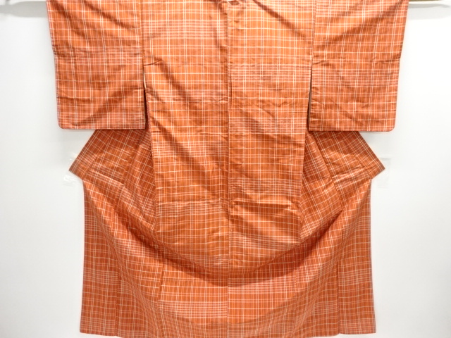 格子織り出し米沢紬着物アンサンブル